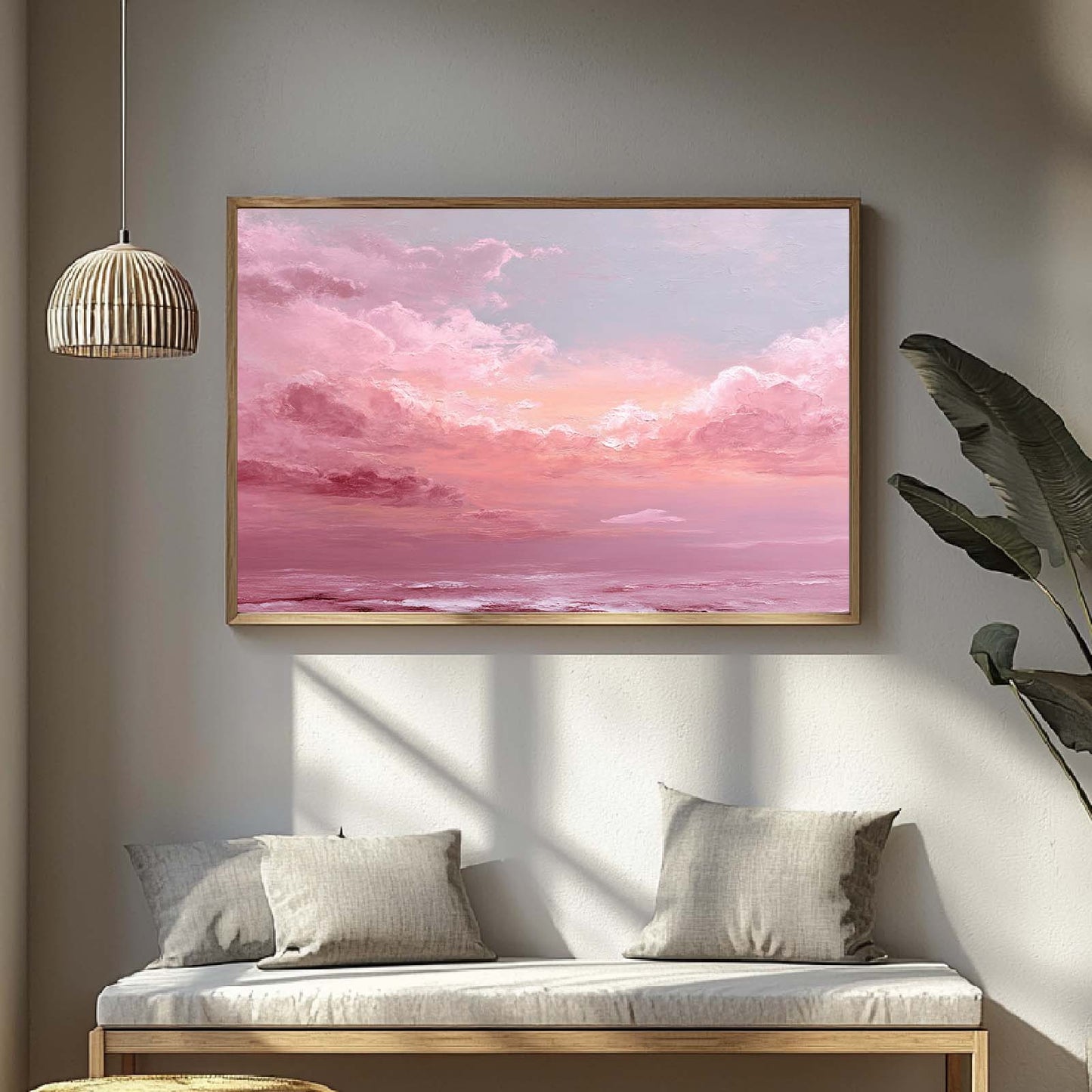 Abstract Oil Painting Pink Sky