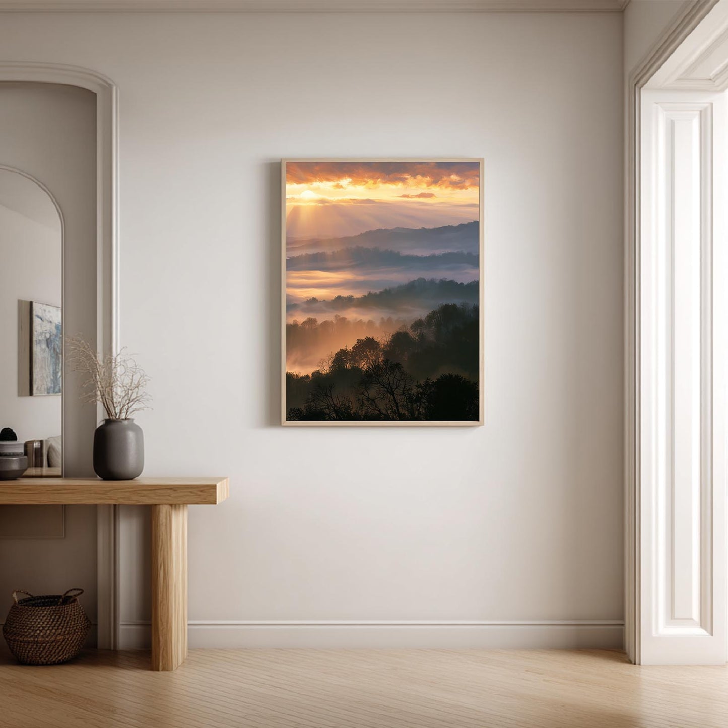Abstract Landscape Sunrise Morning Fog