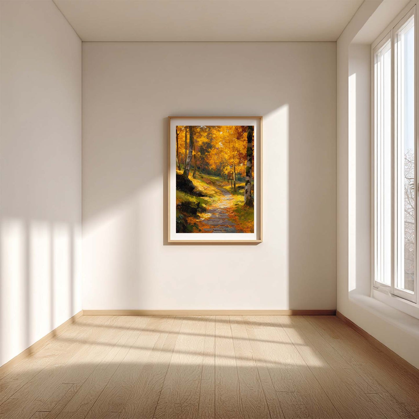 Abstract Oil Painting Autumn Landscape Mountain Path