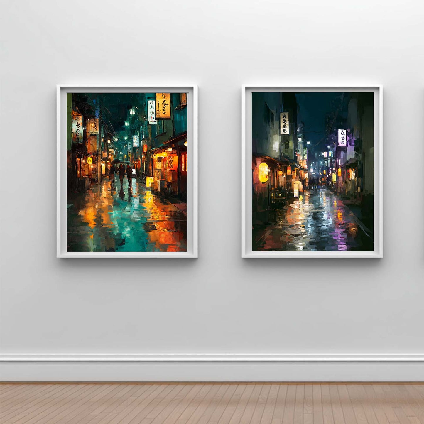 Abstract Landscapes Street Night Scenes Vintage