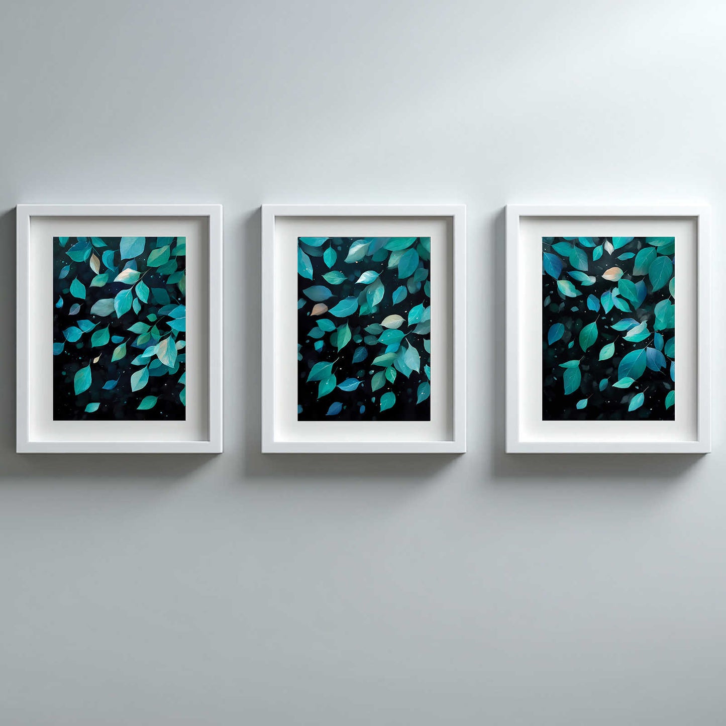 Abstract Blue Green Tropical Plant Monstera