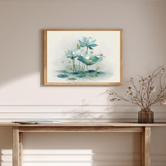 Lotus Plants Watercolor Minimalist