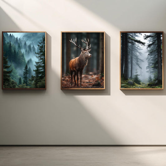 Modern Nordic Mountain Forest Deer