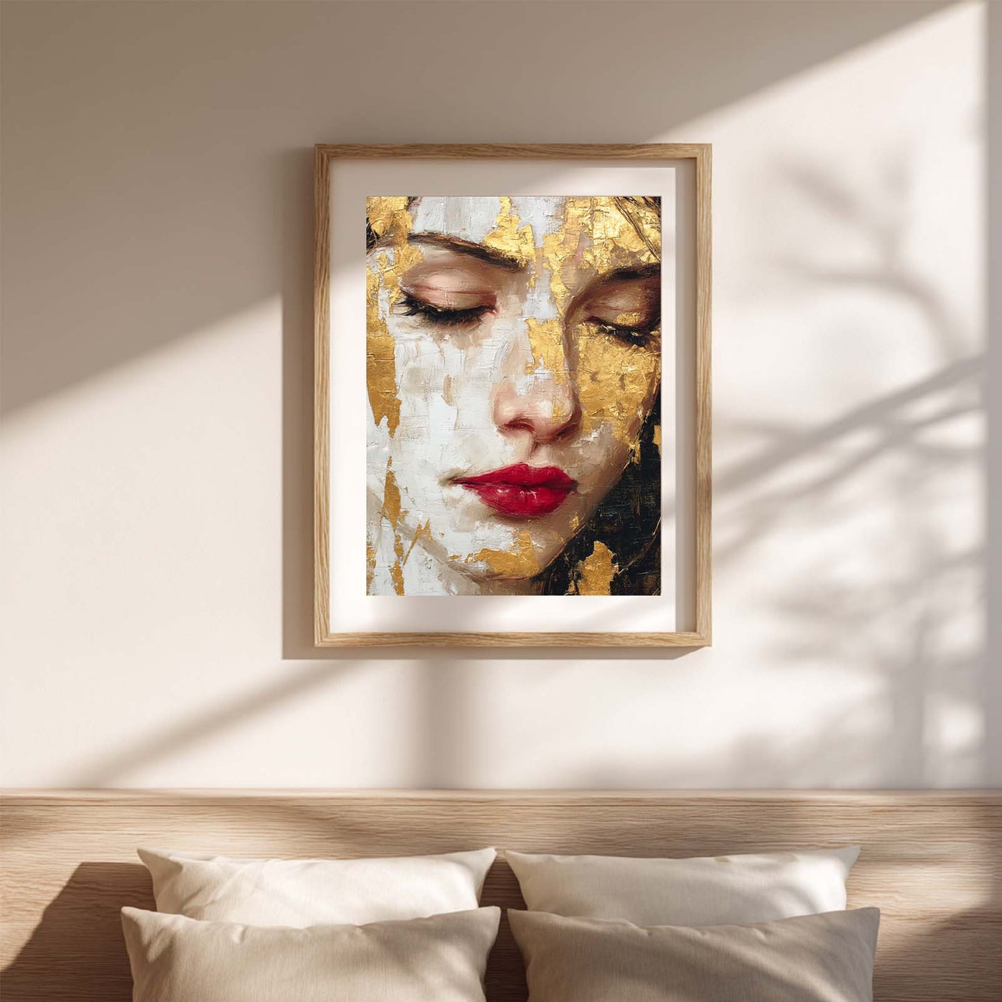 Abstract Female Portrait Red Lips