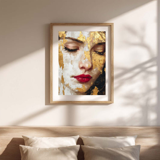 Abstract Female Portrait Red Lips