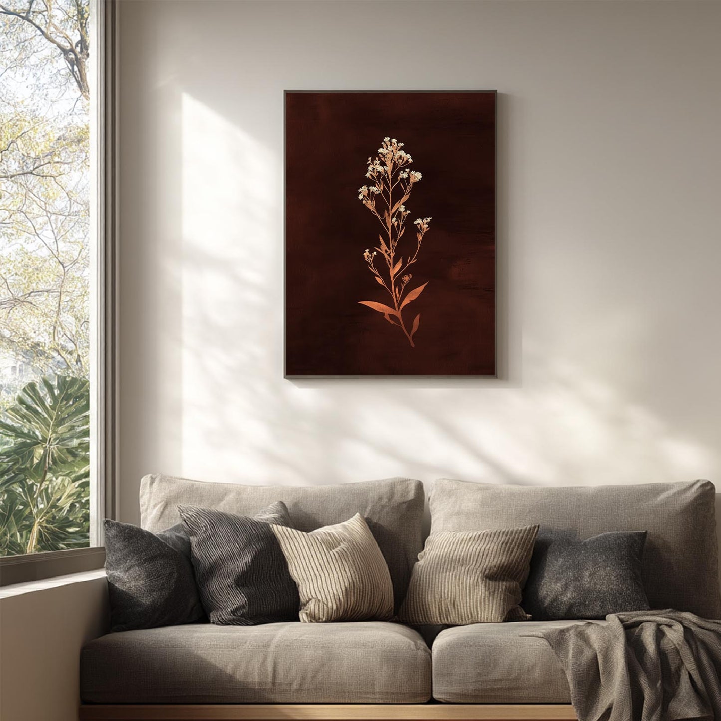 Abstract Beige Plant