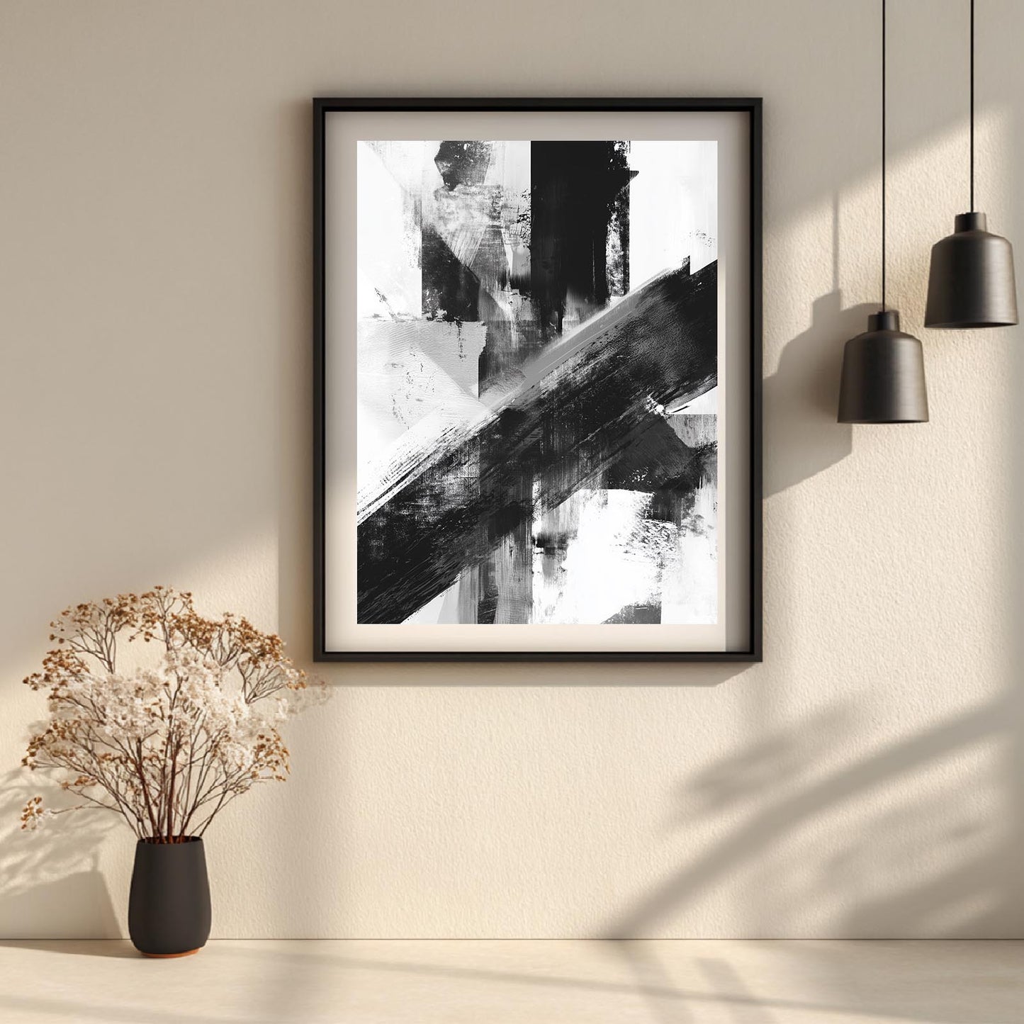 Abstract Black Minimalist Lines