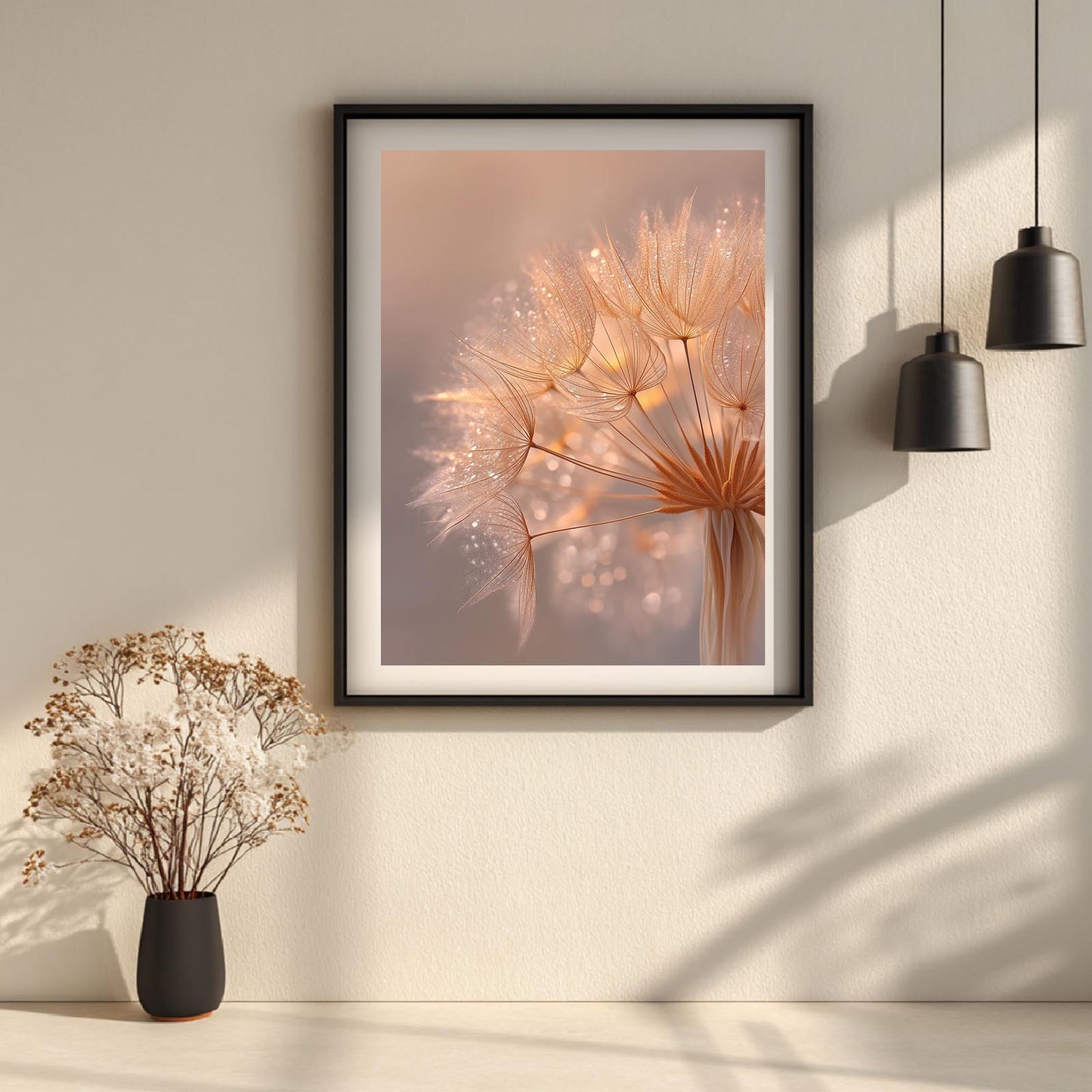 Modern Beige Dandelion Pampas Grass
