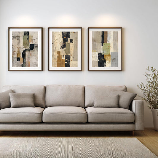 Abstract Vintage Beige Gray Wabi-sabi