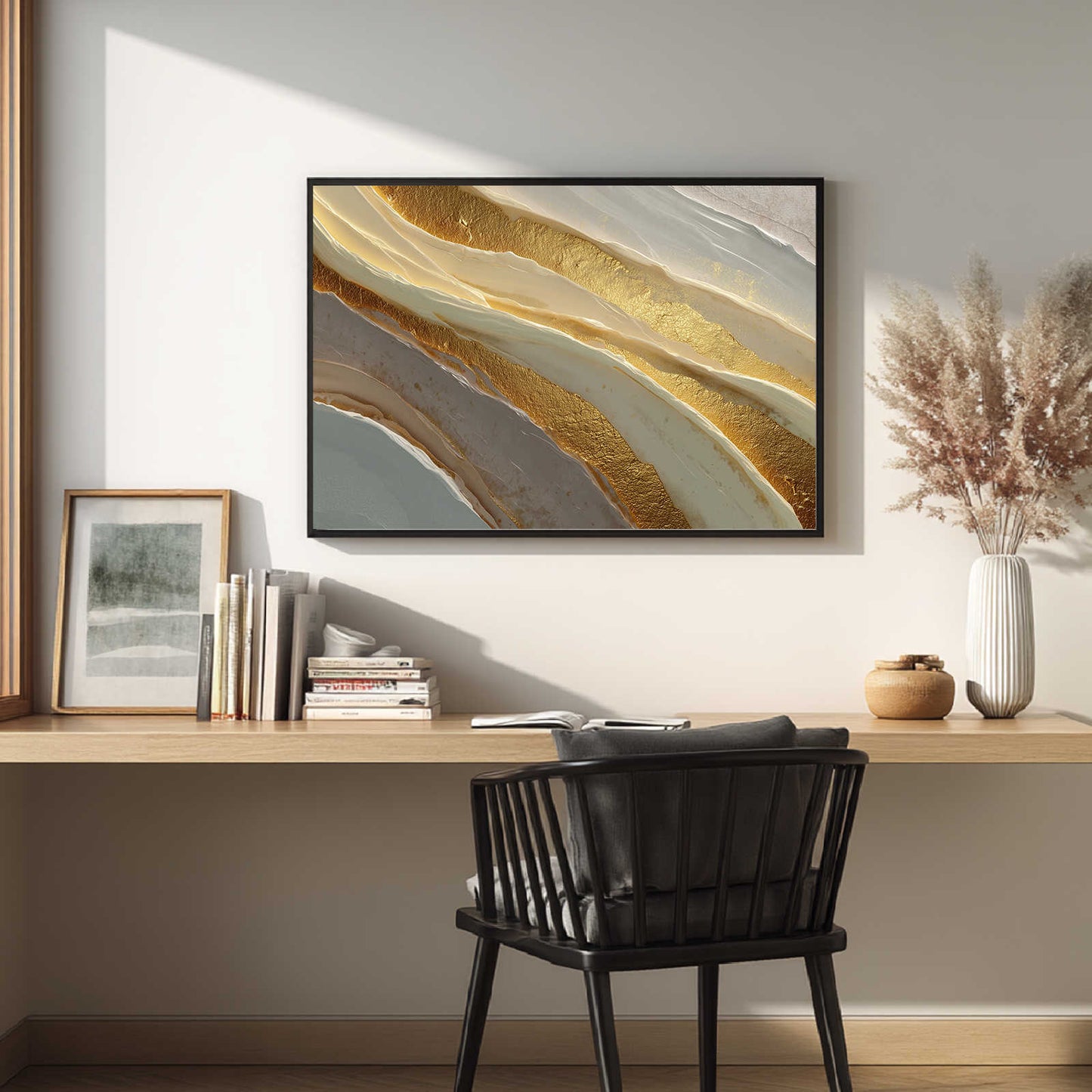 Abstract Beige and Gold Wave