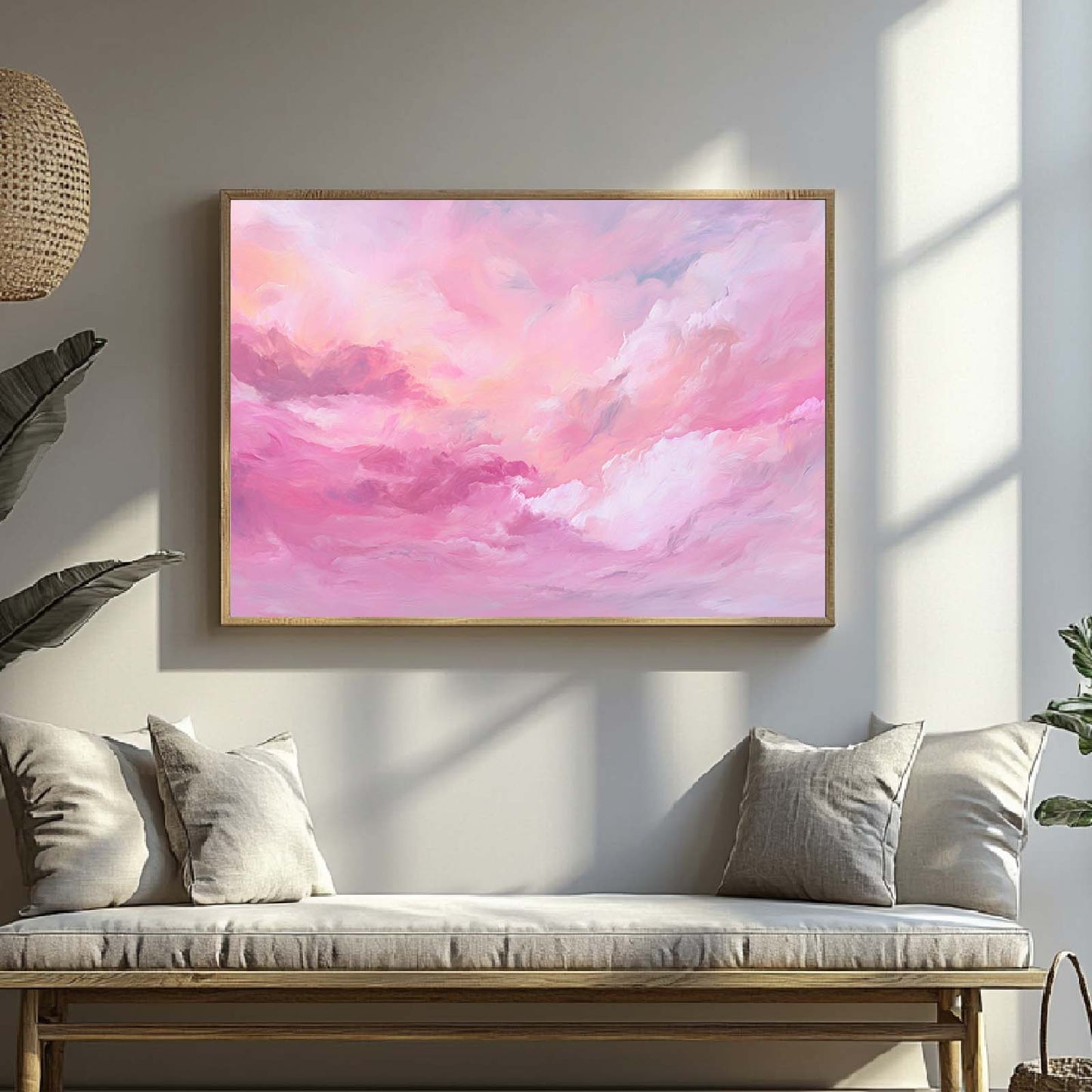 Abstract Oil Painting Pink Sky