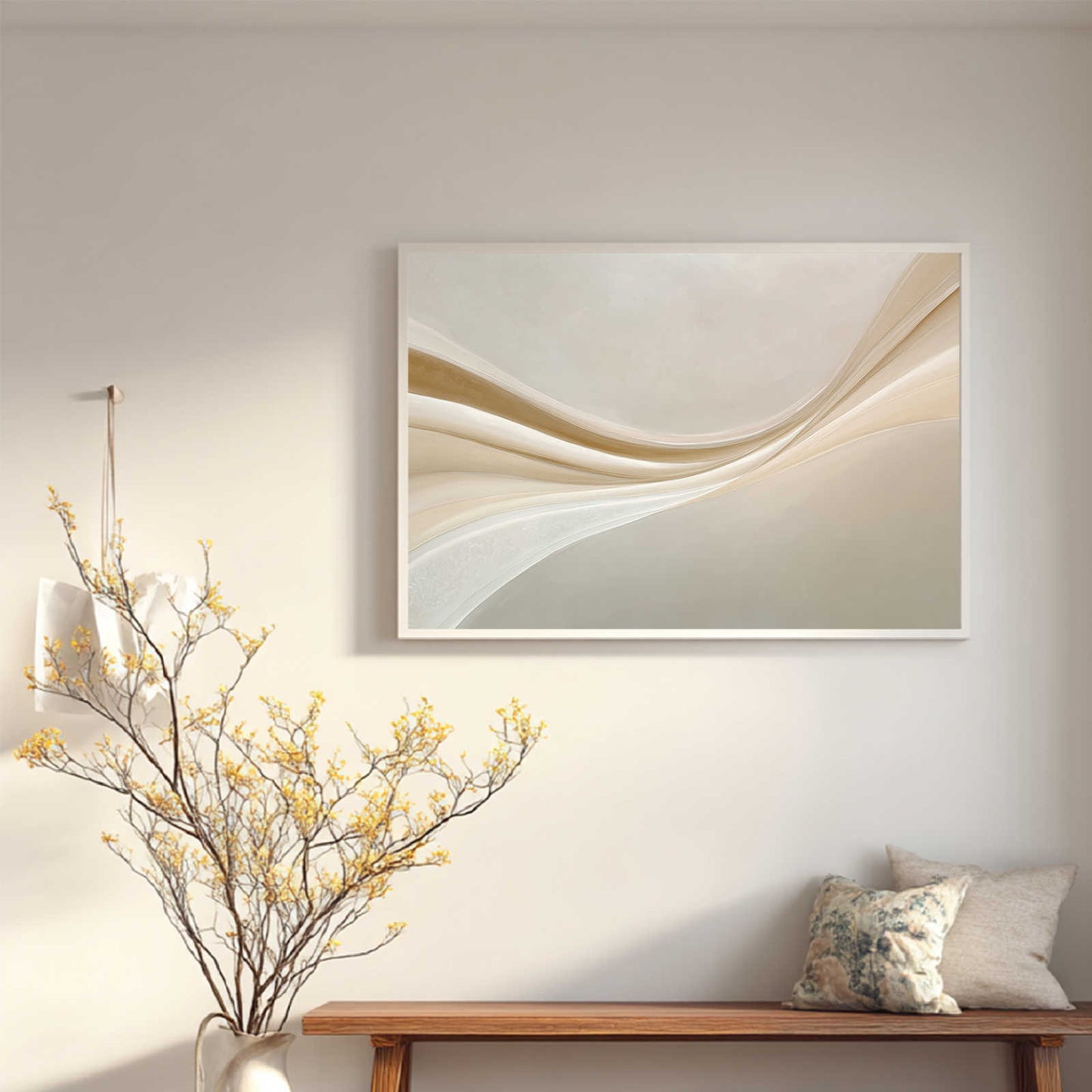 Abstract Beige and Gold Wave