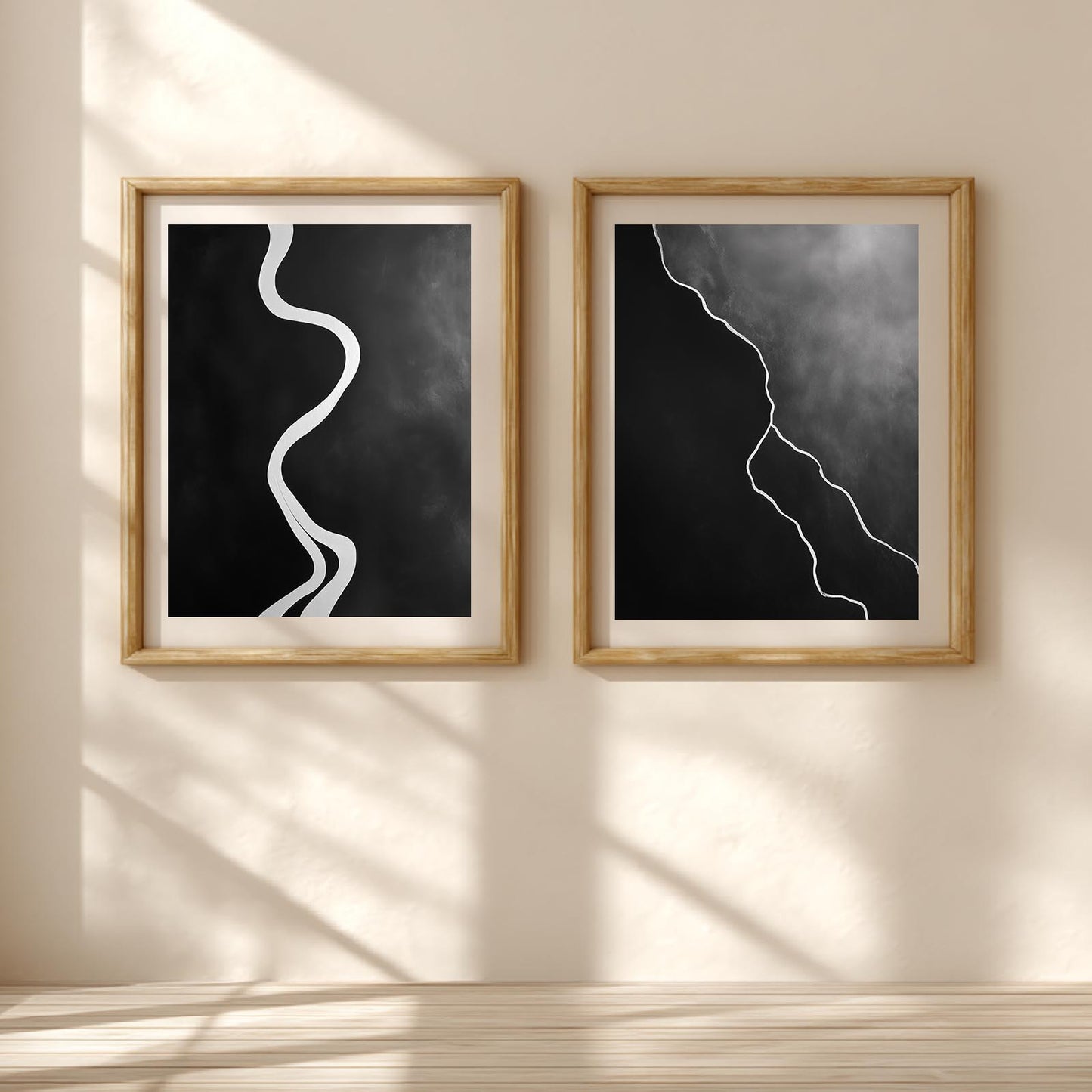 Abstract Beige＆Black Minimalist