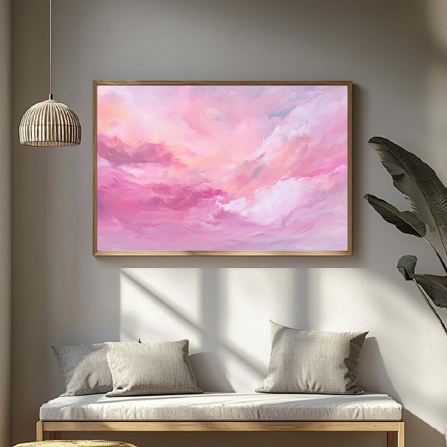 Abstract Oil Painting Pink Sky