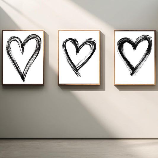 Love Heart Black and white Minimalist