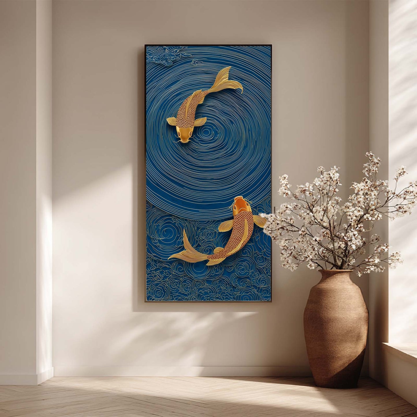 Abstract Oil Painting Koi Fish