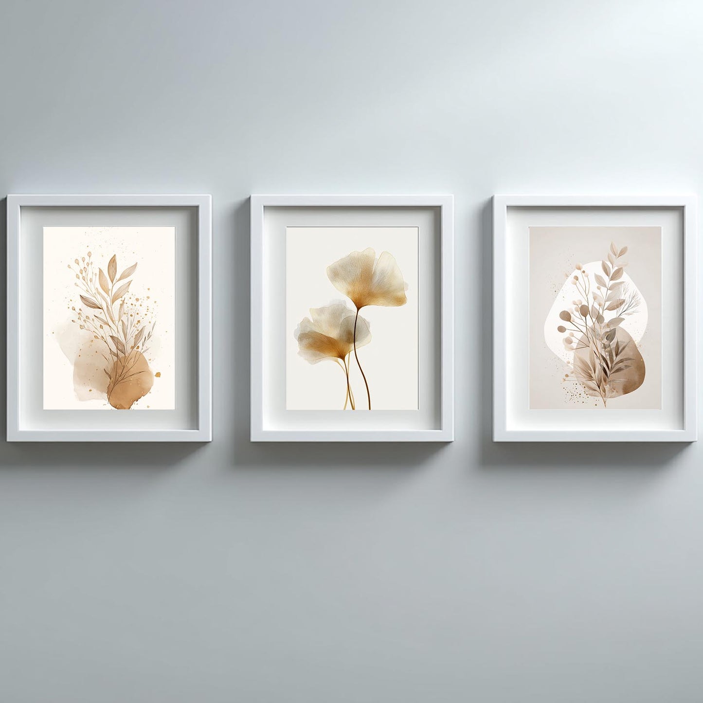Minimalism Green Plants Beige