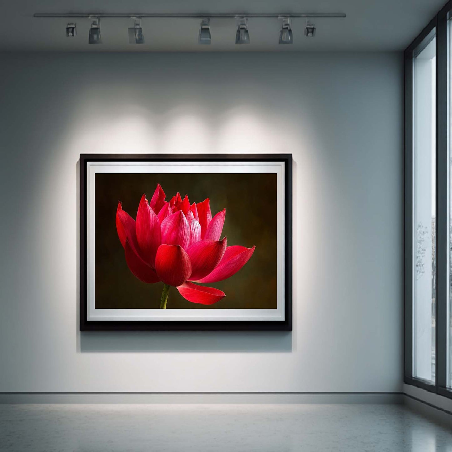 Abstract Lotus Plant Canvas Painting – Wall Art for Living Room Bedroom Decoration, Poster Print, Frameless