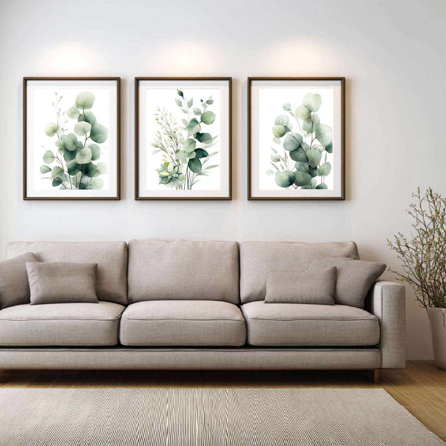 Green Leaves Flower Plant Abstract Canvas Painting Wall Art for Living Room Bedroom Decoration, Poster Print, Frameless