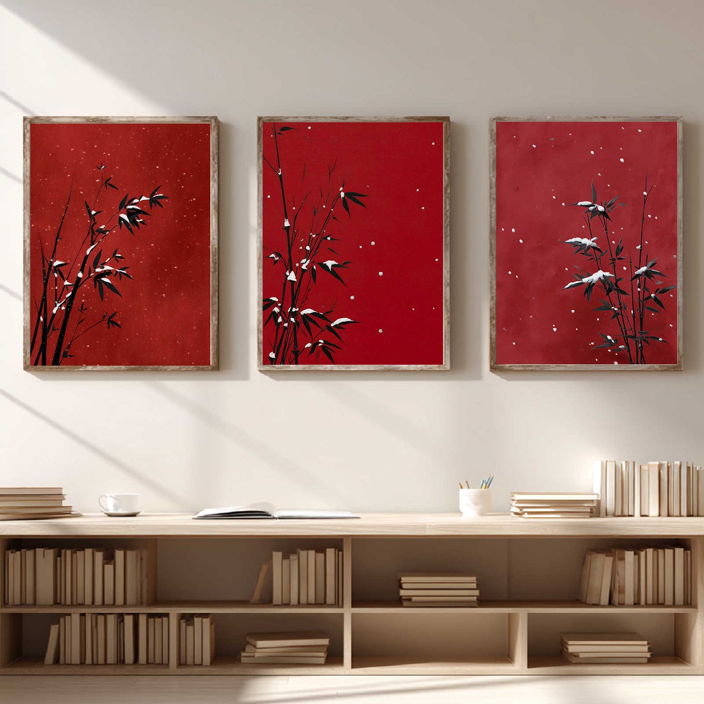 Abstract Landscape Snow Bamboo Chinese Style