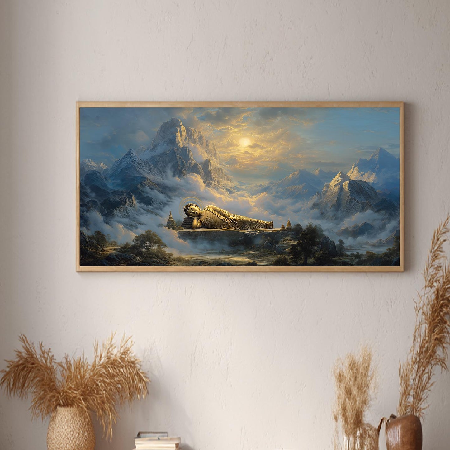 Reclining Buddha Abstract landscape Zen