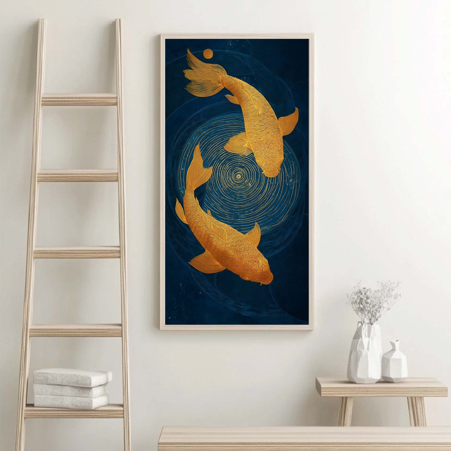 Abstract Oil Painting Koi Fish