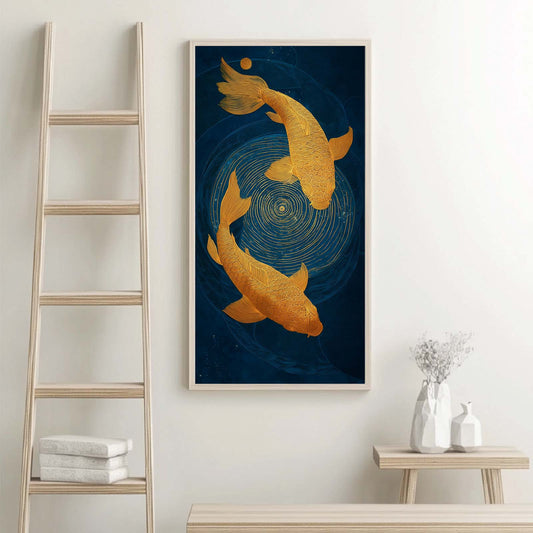 Abstract Oil Painting Koi Fish
