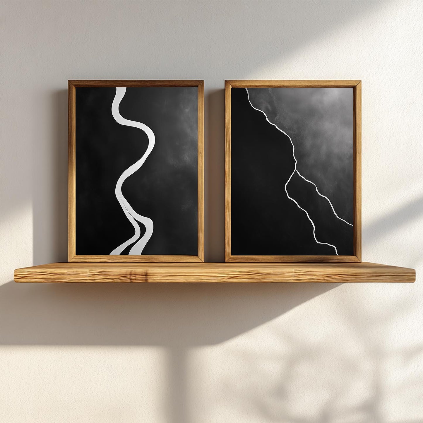 Abstract Beige＆Black Minimalist