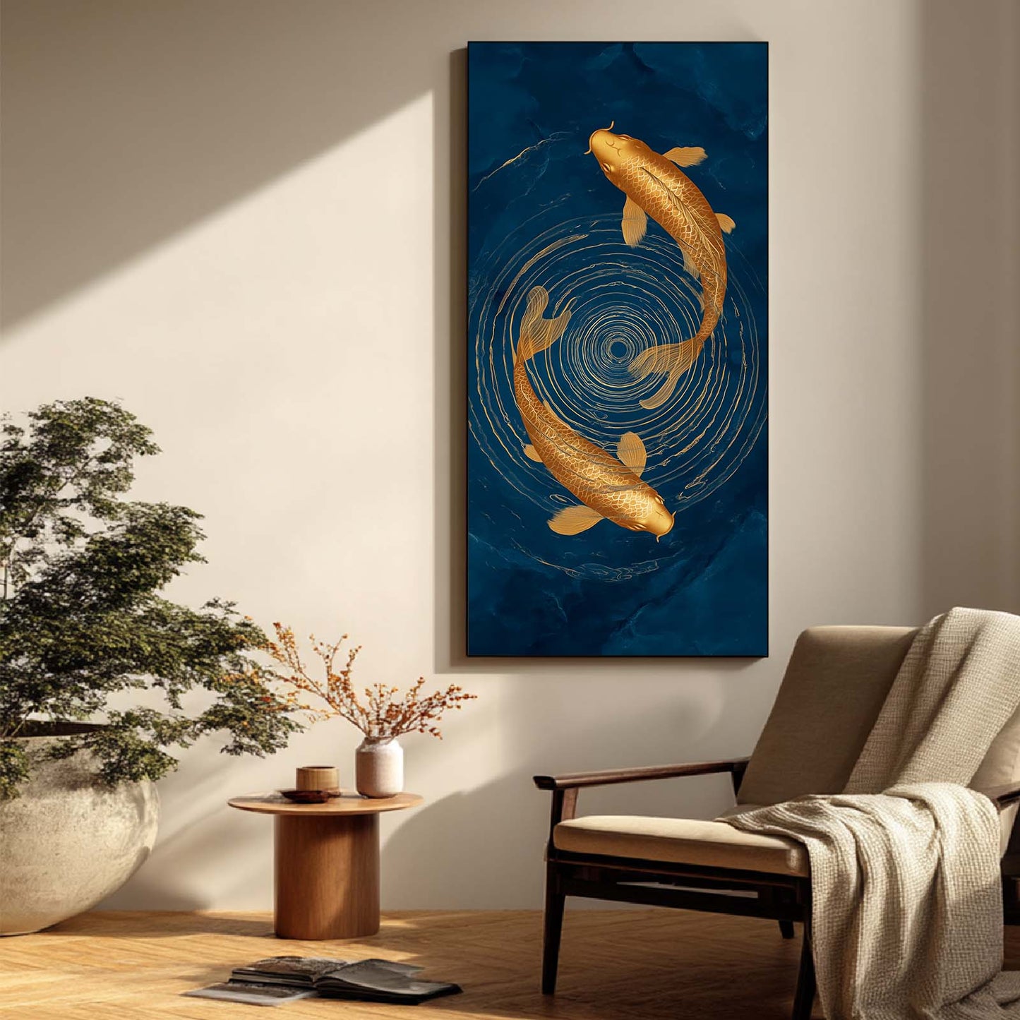 Abstract Oil Painting Koi Fish