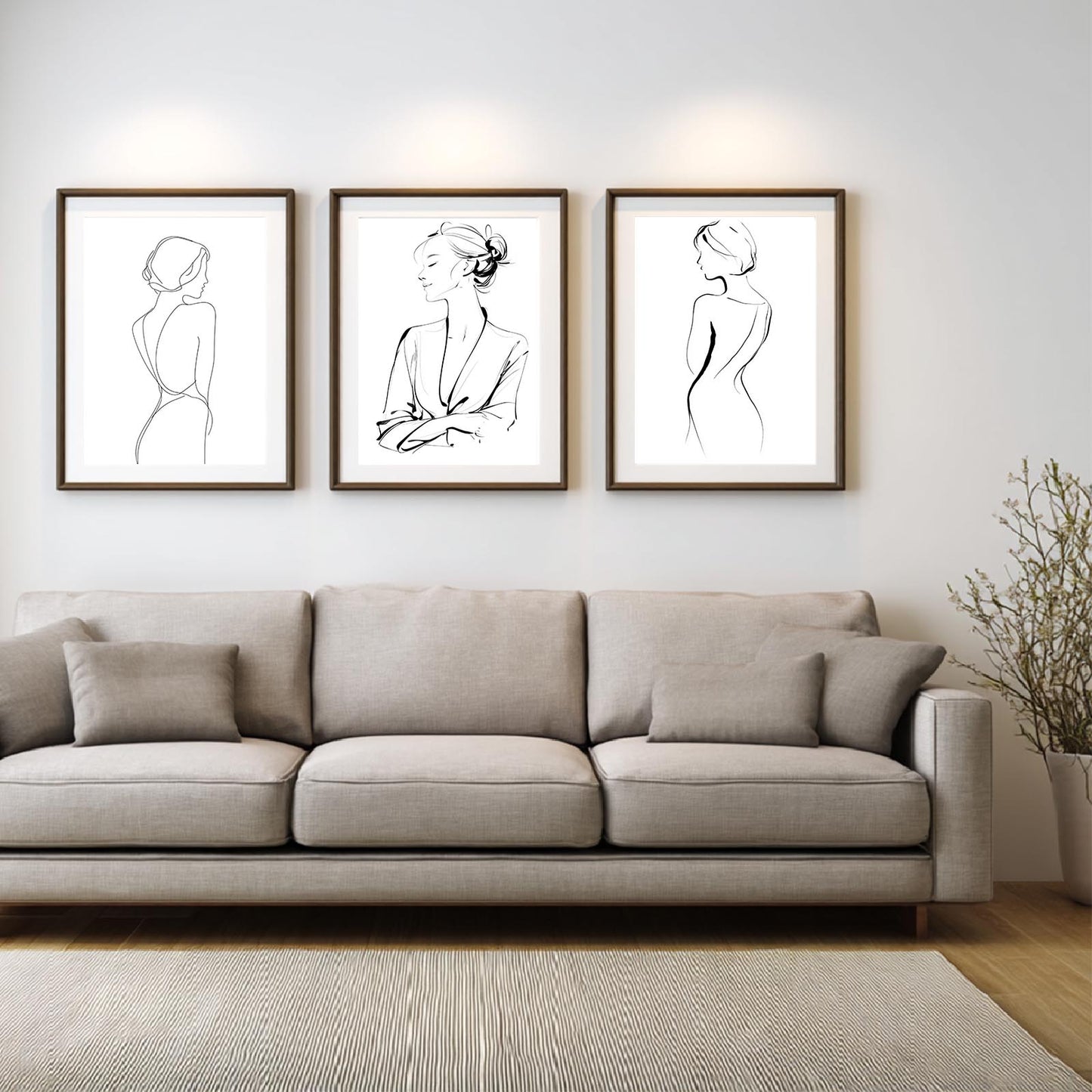 Black and White Minimalism Women Lines
