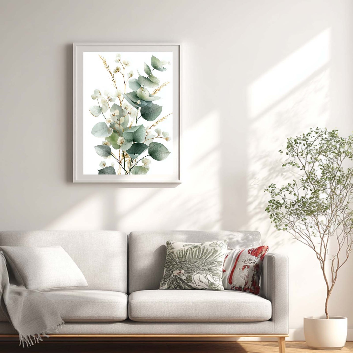 Green Leaves Flower Plant Abstract Canvas Painting Wall Art for Living Room Bedroom Decoration, Poster Print, Frameless