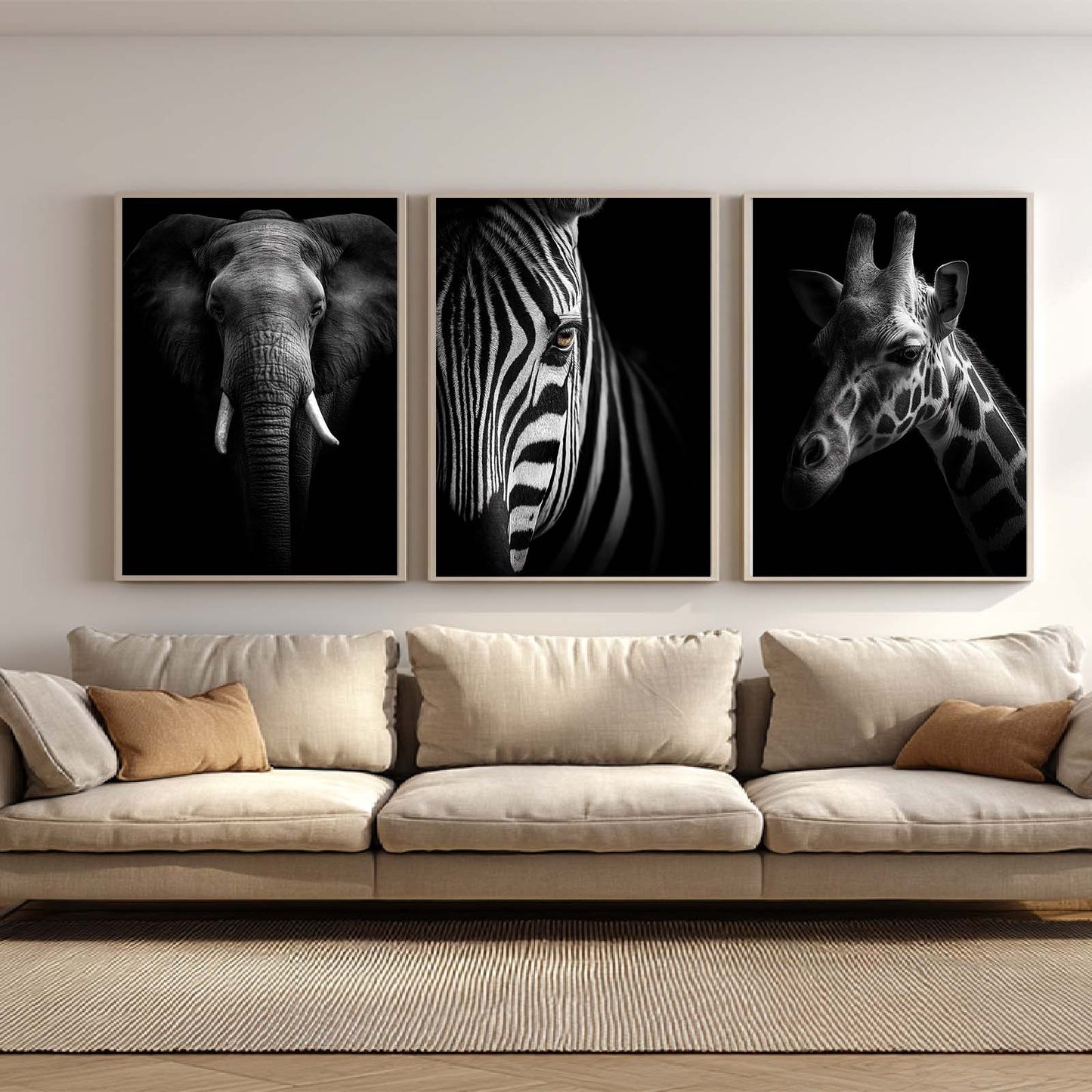 Abstract Wildlife Black and White
