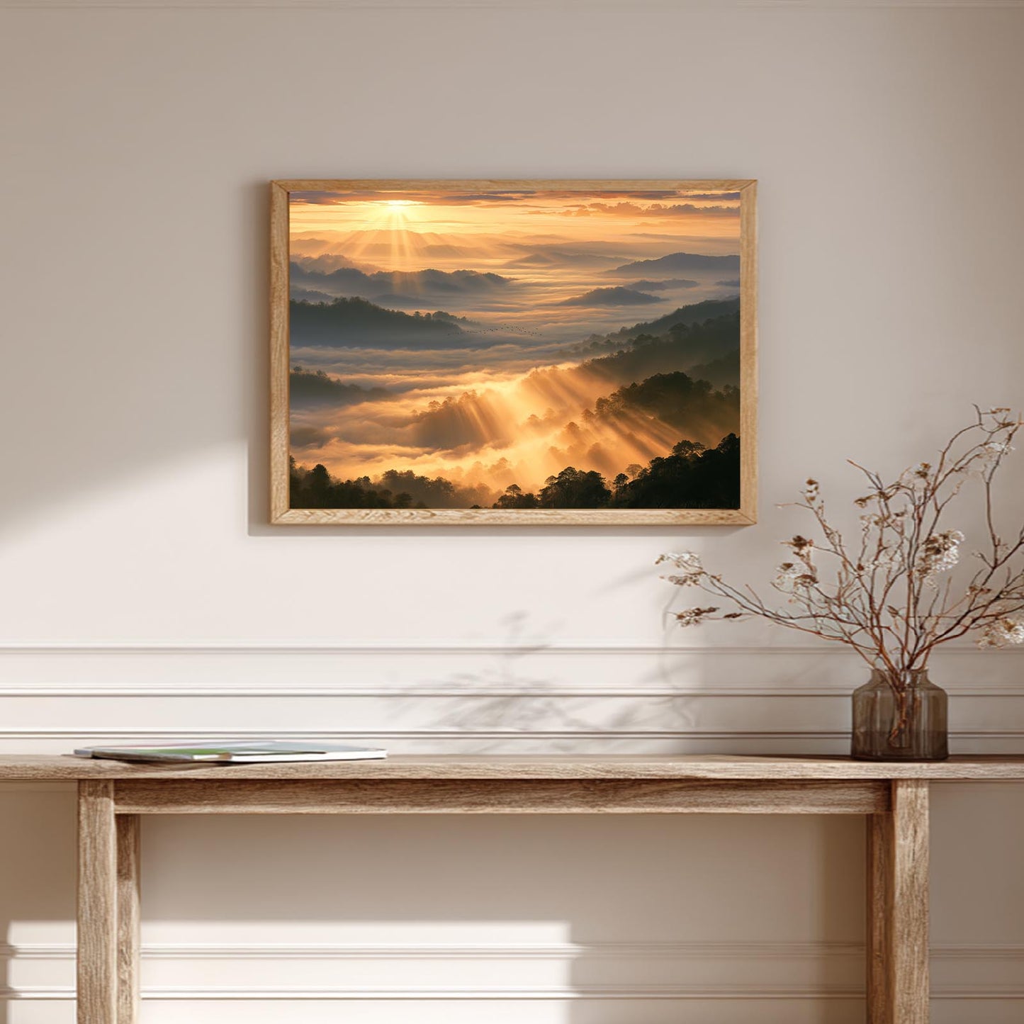 Landscape Sunrise Morning Fog Abstract