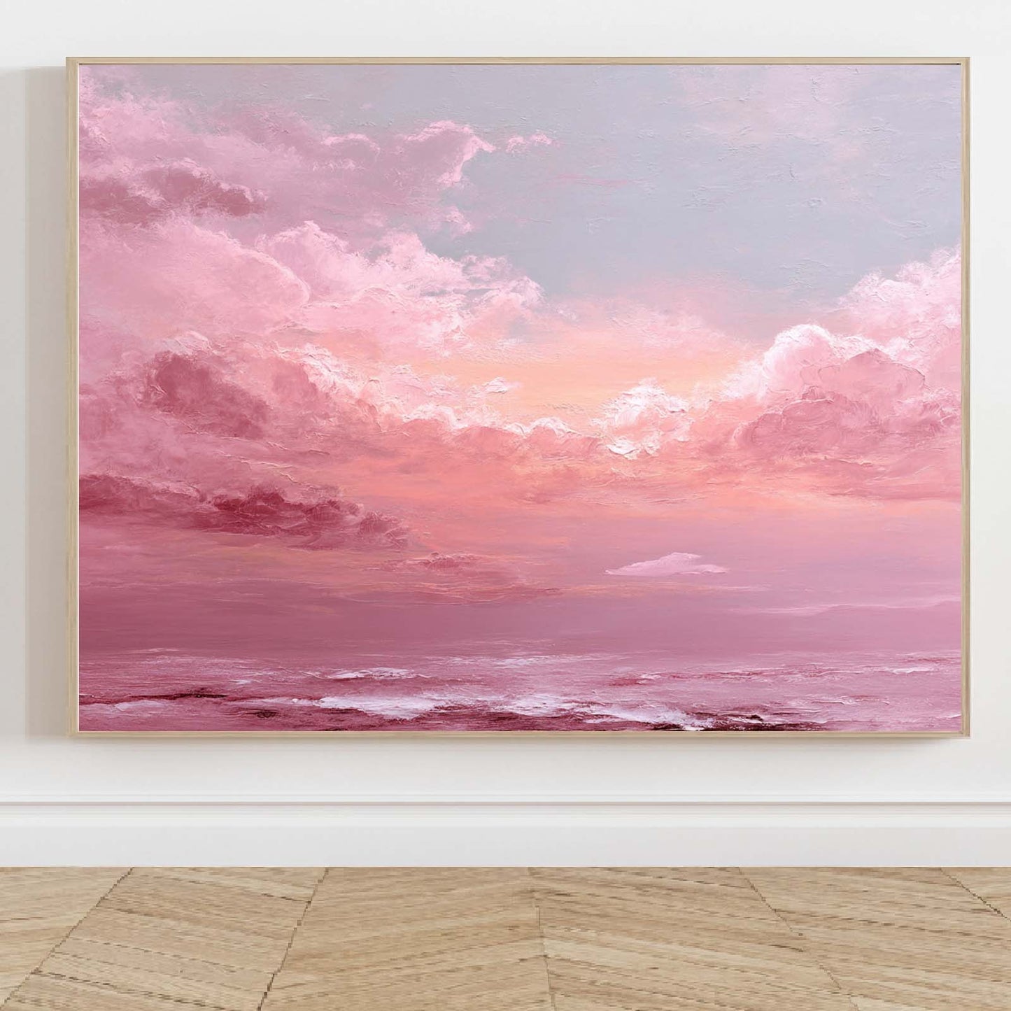 Abstract Oil Painting Pink Sky