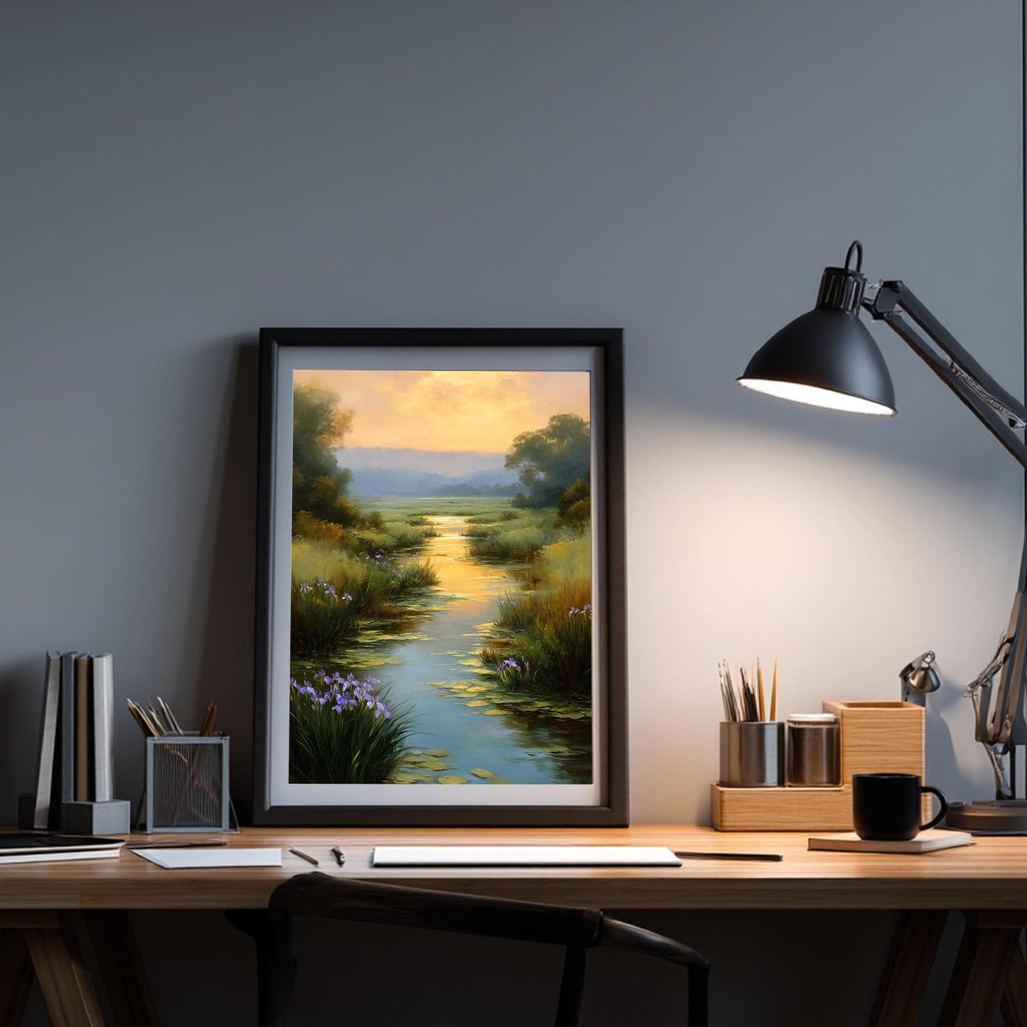 Abstract Landscape Pastoral Stream