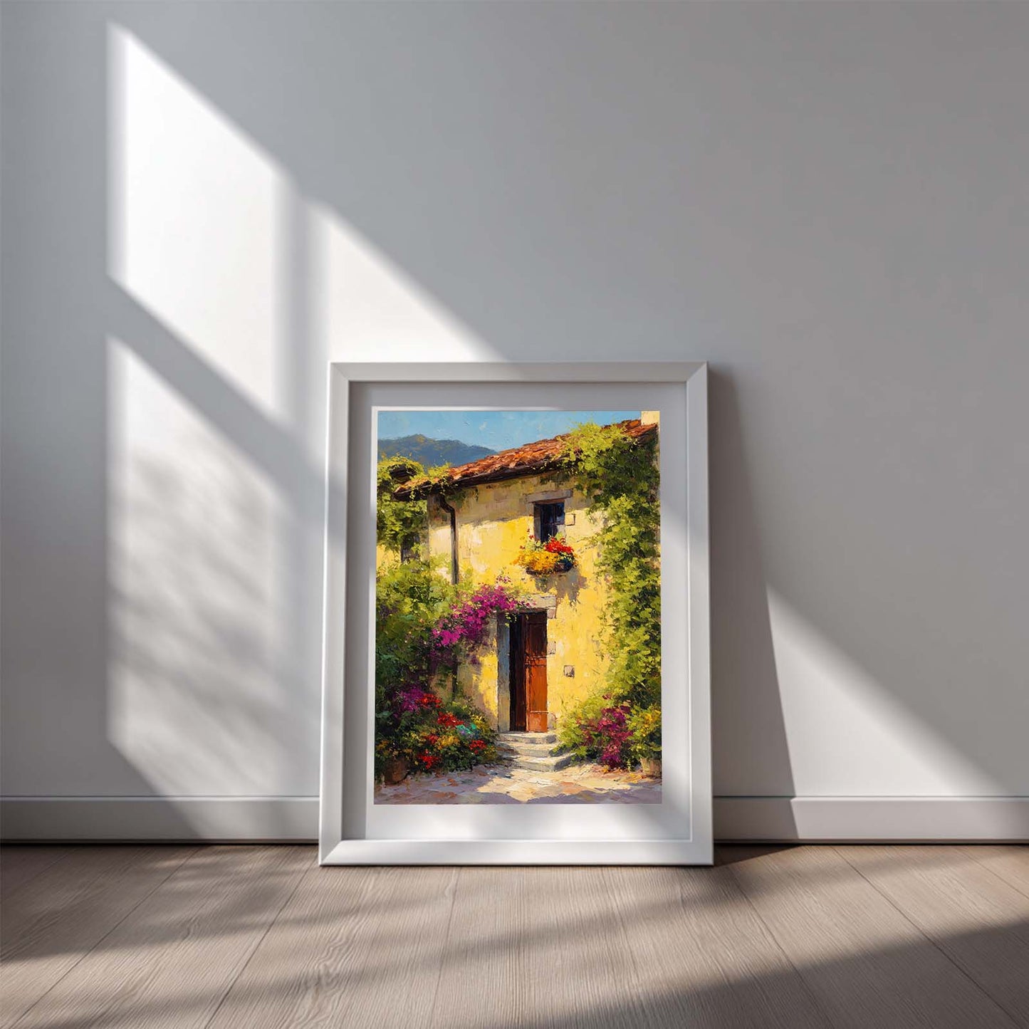 Abstract Country Style Floral Canvas Painting