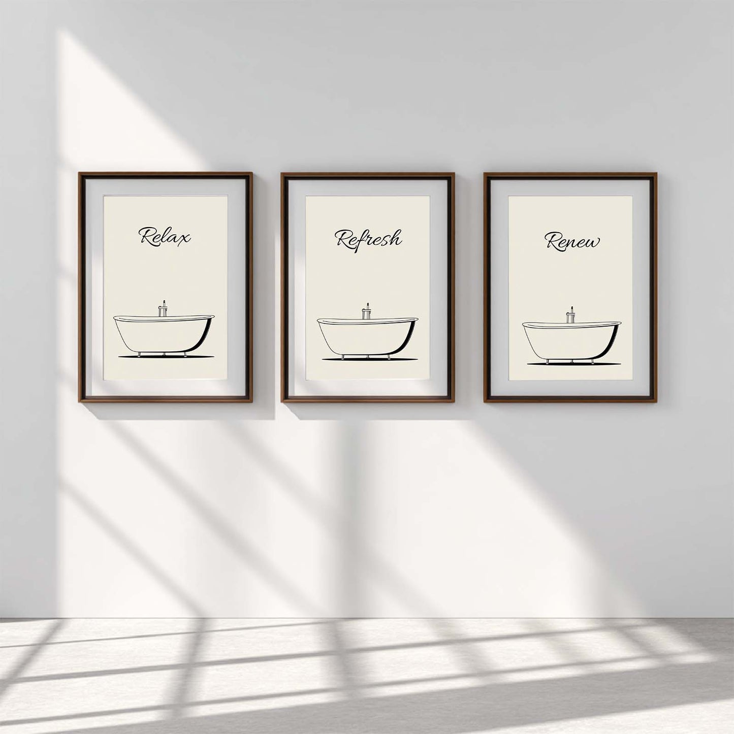 Modern Black and White Relax Canvas Paintin Wall Art for Bathroom Decoration, Poster Print, Frameless