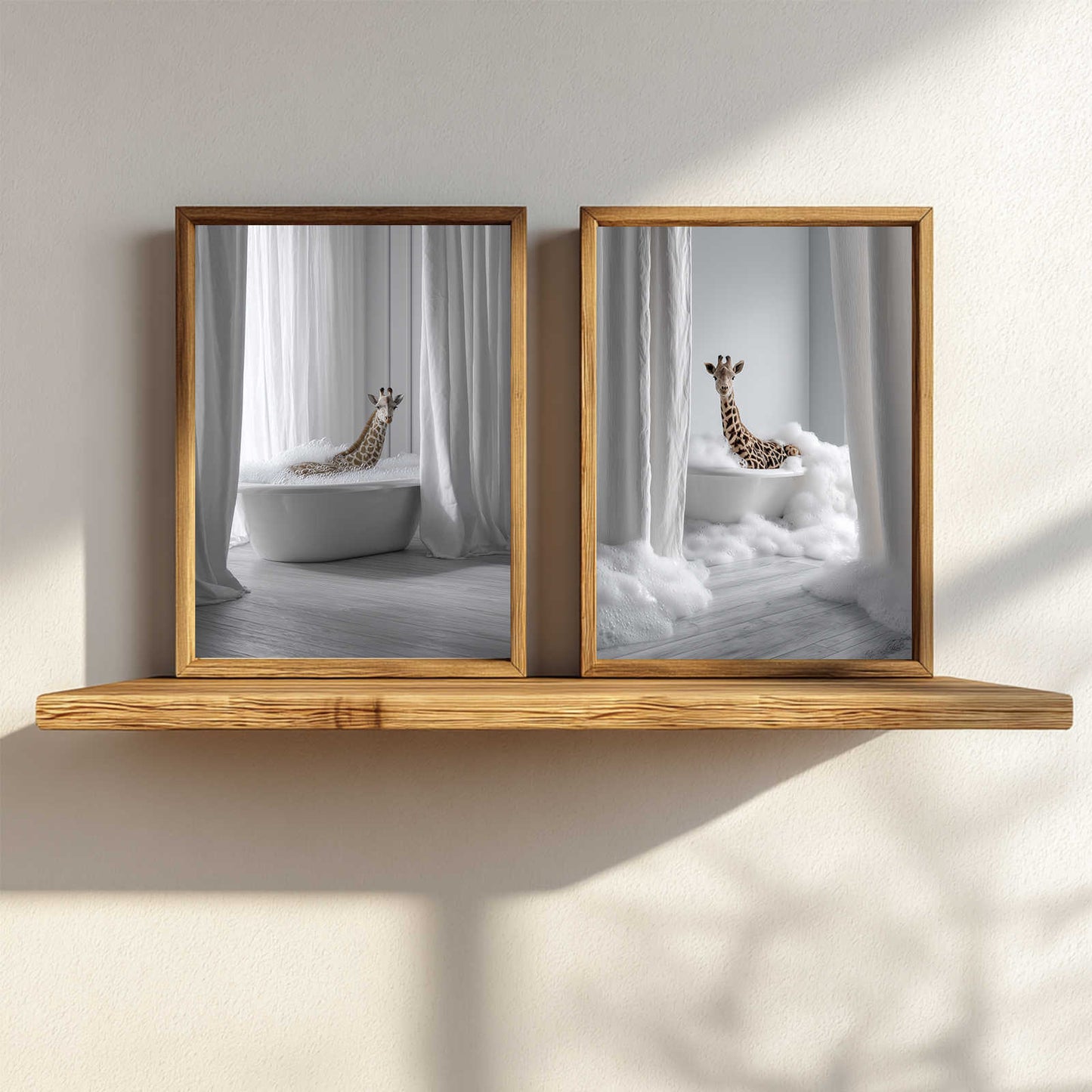 Abstract Funny Animals Taking A Bath