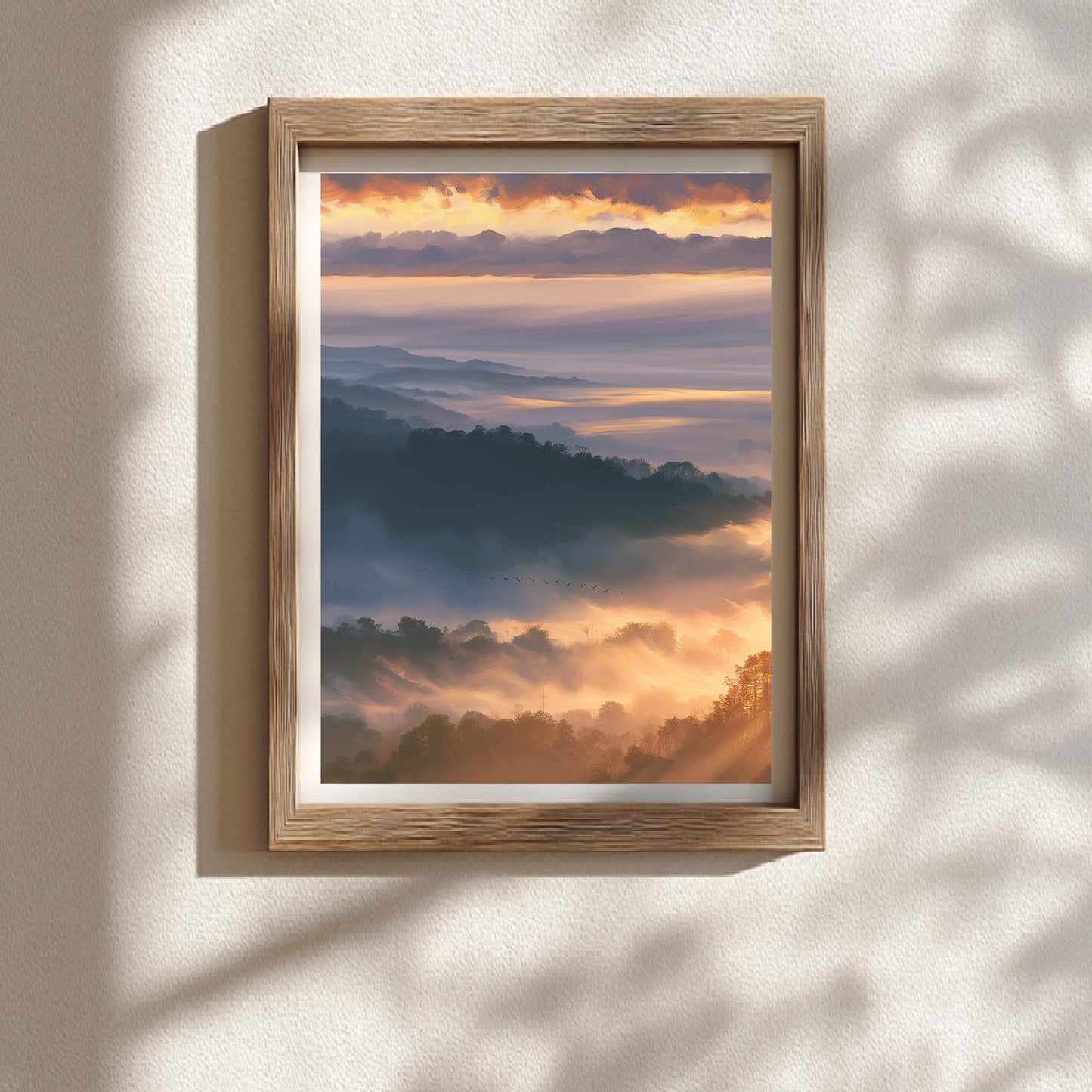 Abstract Landscape Sunrise Morning Fog