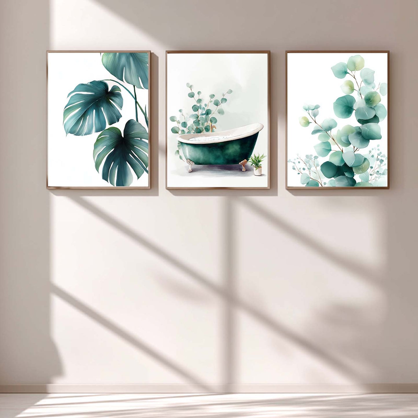 Abstract Green Leaves Flower Plant Canvas Painting Wall Art for Living Room Bedroom Decoration, Poster Print, Frameless