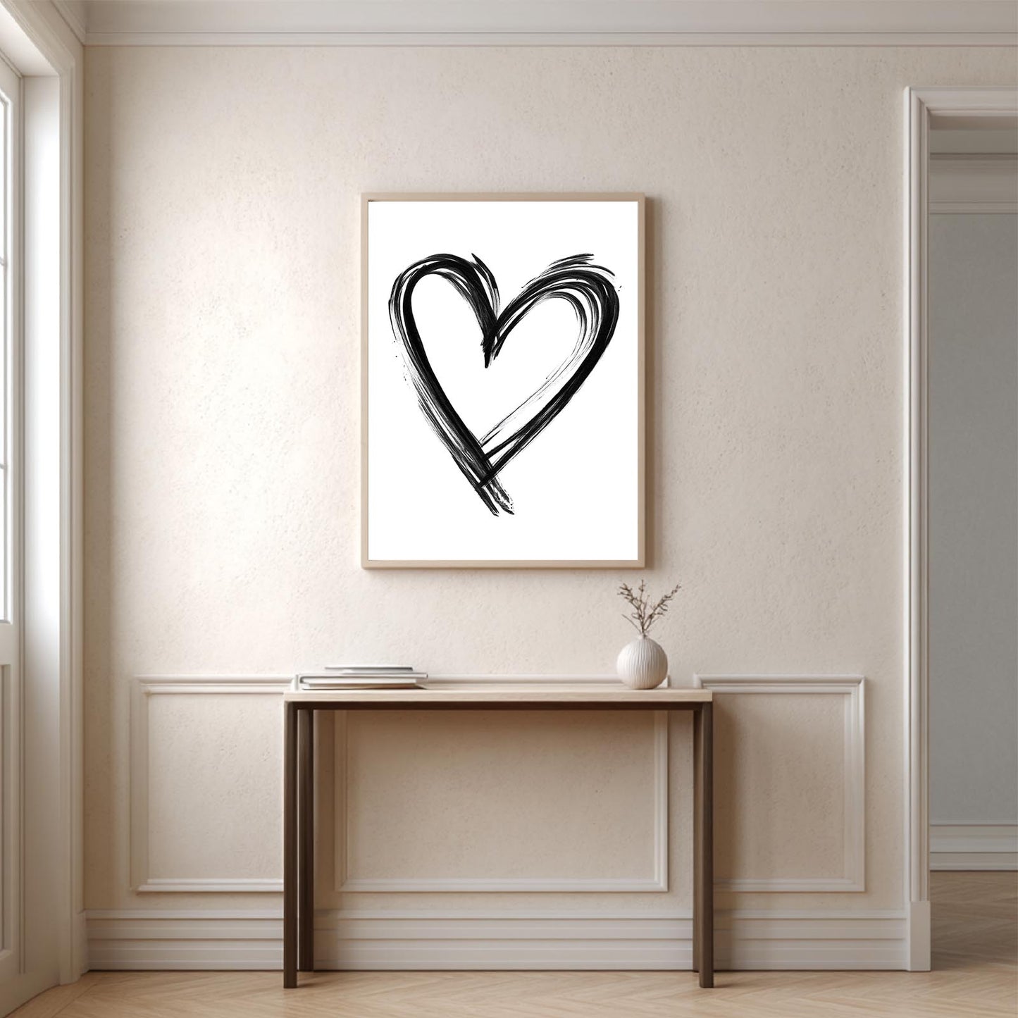 Love Heart Black and white Minimalist