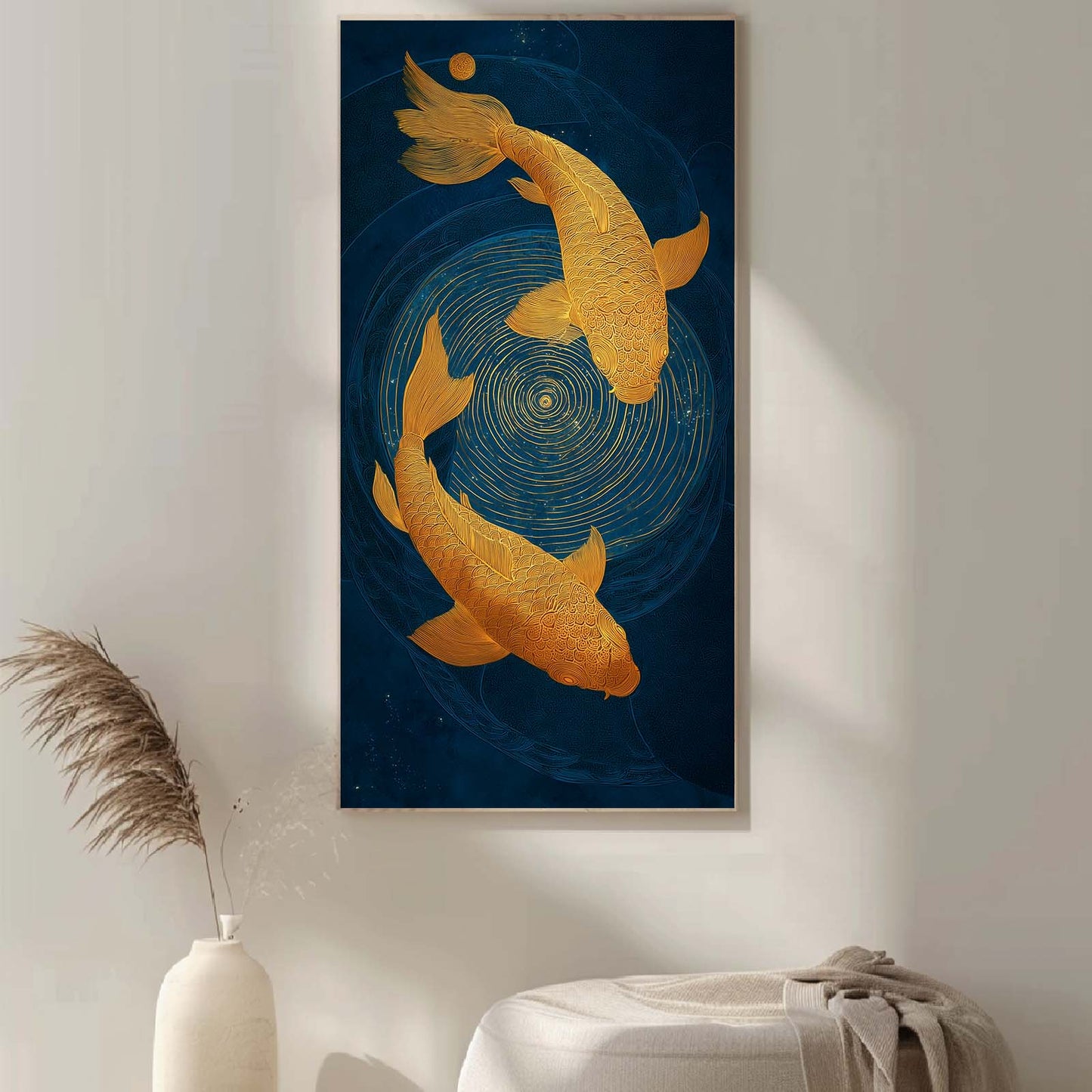 Abstract Oil Painting Koi Fish
