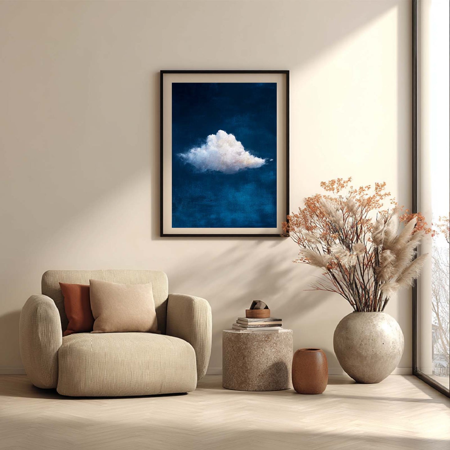 Canvas Painting Abstract White Clouds Wall Art Pictures for Living Room Bedroom Decoration Canvas Pictures Poster Frameless