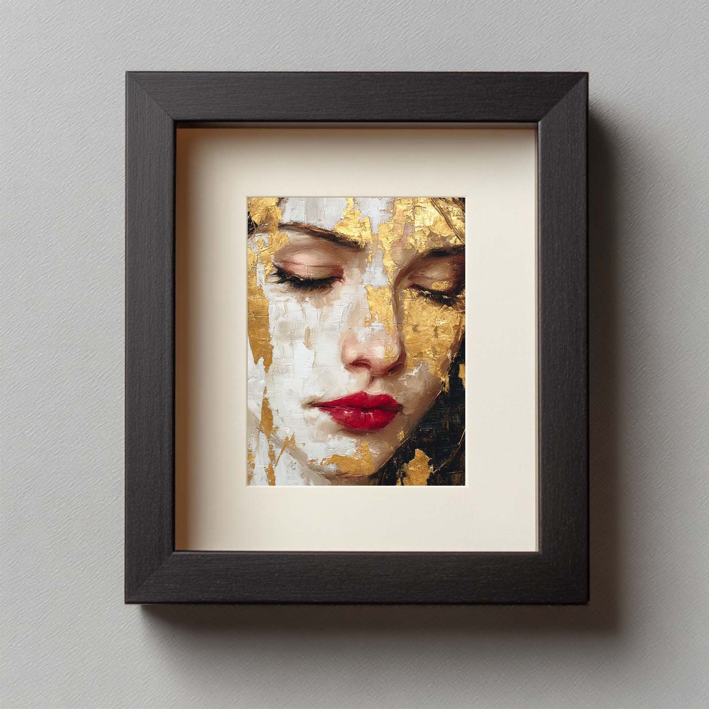 Abstract Female Portrait Red Lips