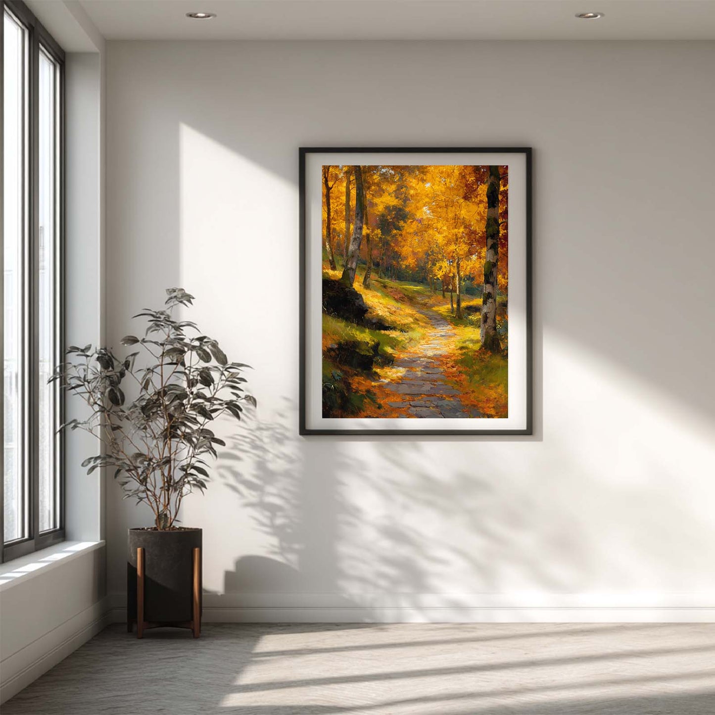 Abstract Oil Painting Autumn Landscape Mountain Path