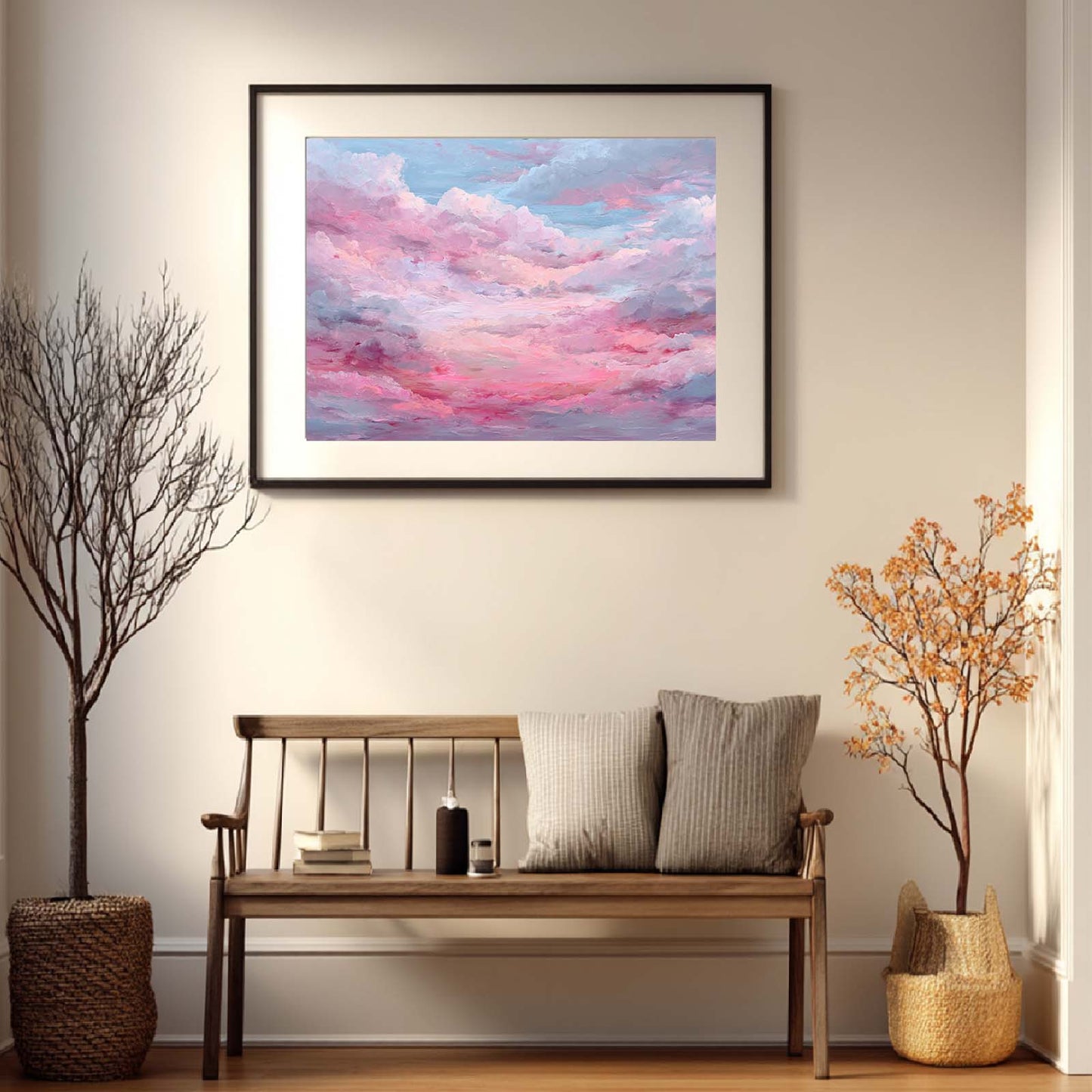 Abstract Oil Pink Sky Landscape