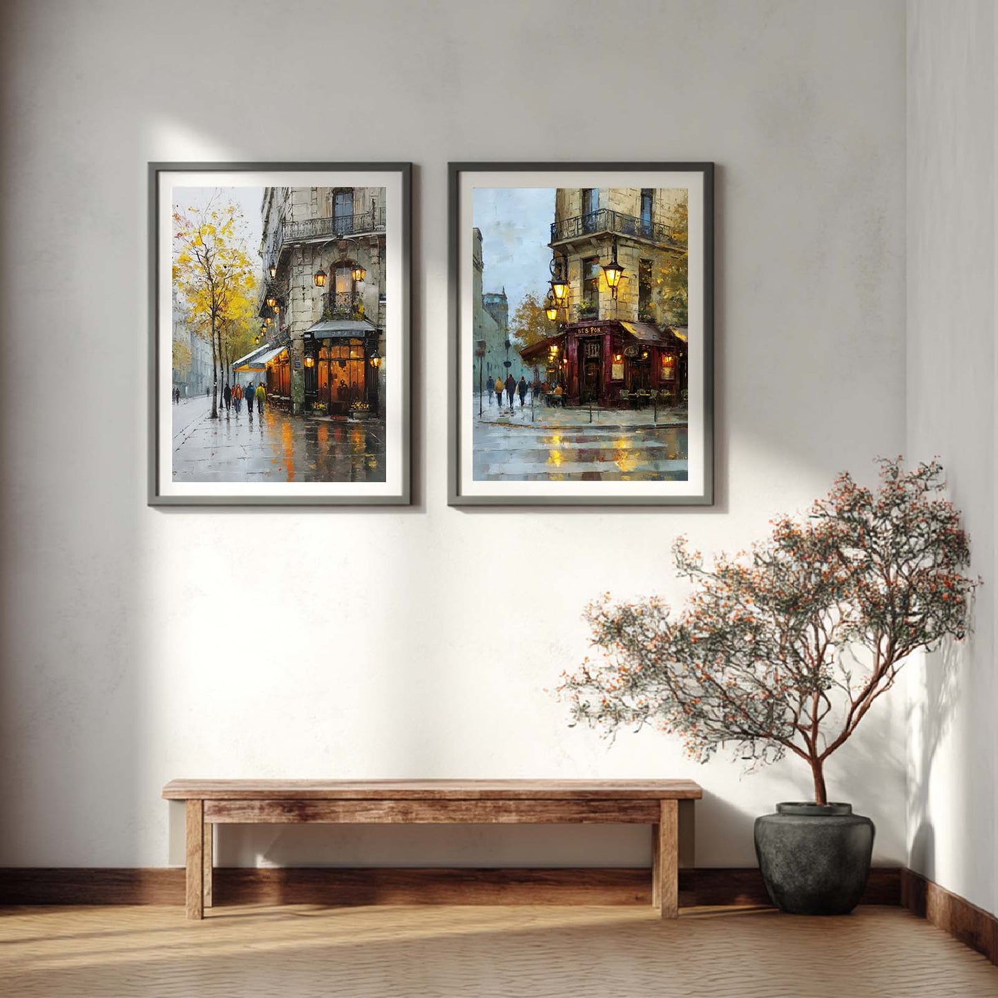 Abstract Landscapes Street Night Scenes Vintage