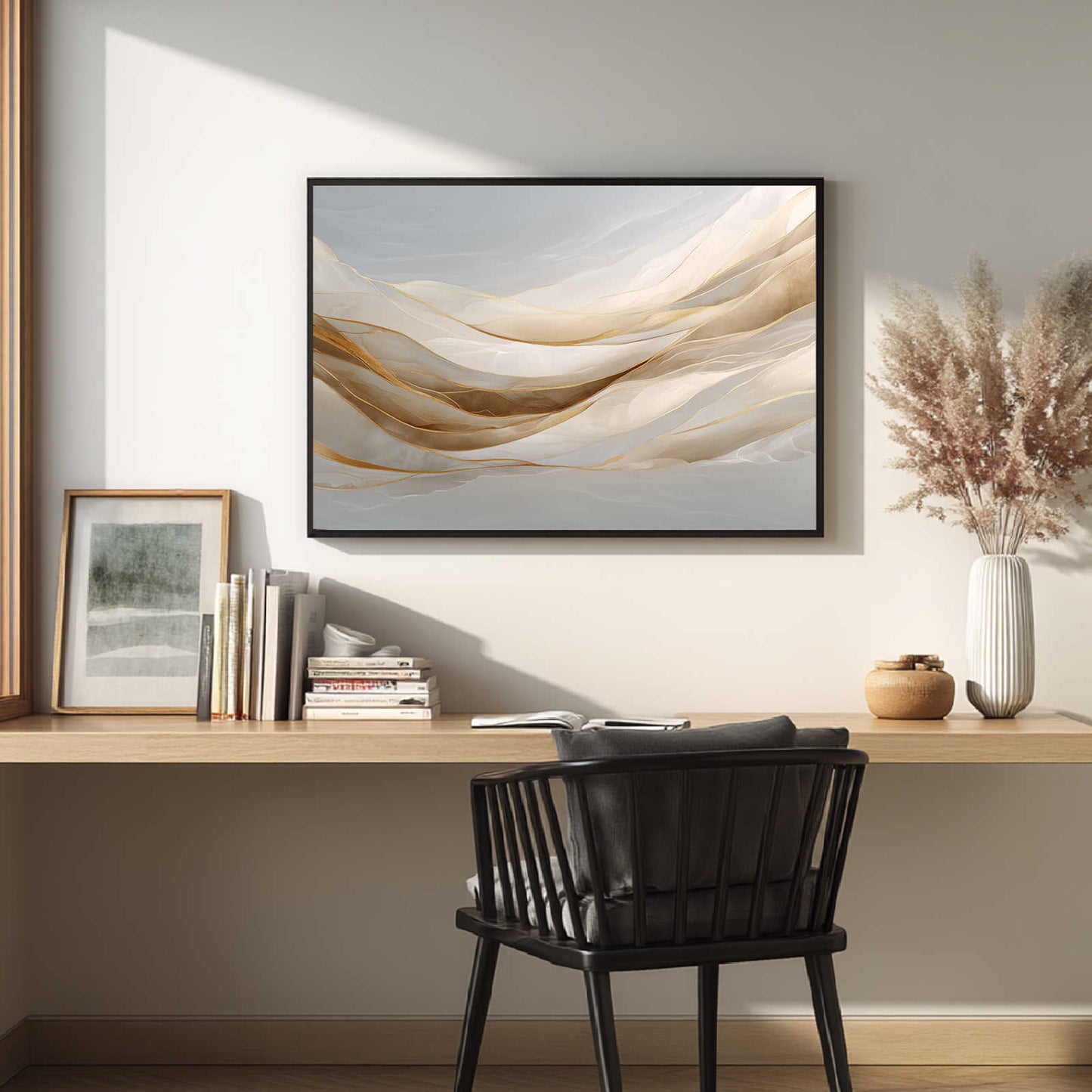 Abstract Beige and Gold Wave