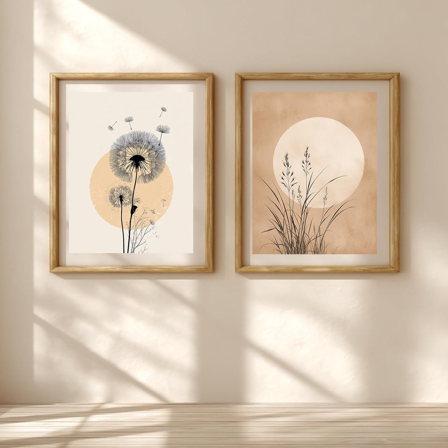 Abstract Plants Nature Beige Dandelion