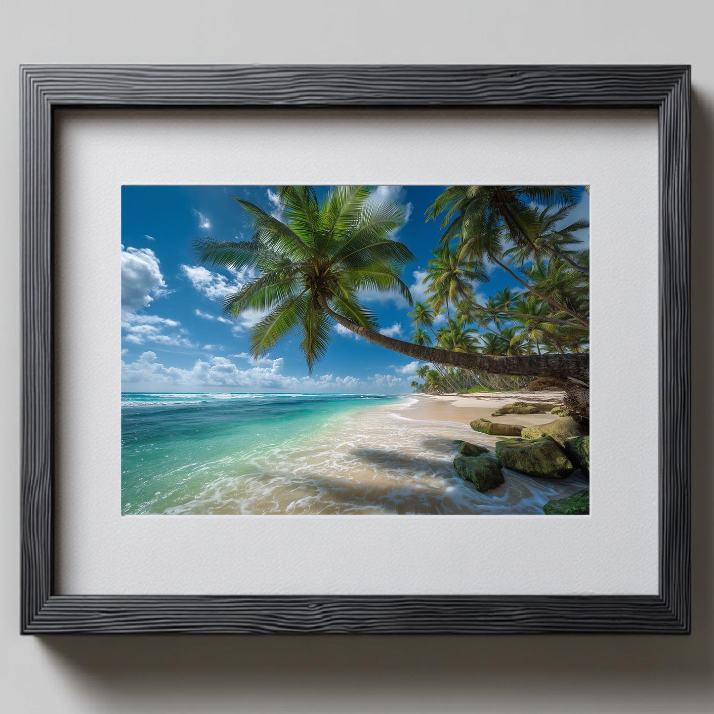 Modern Ocean Palm Trees Beach Landscape